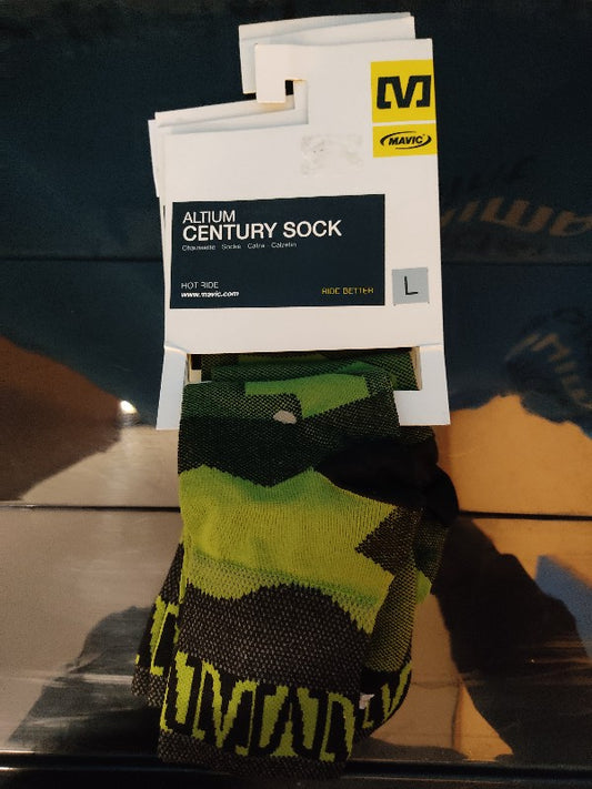 Calcetines Mavic Altium Century Sock talla L verde y negro
